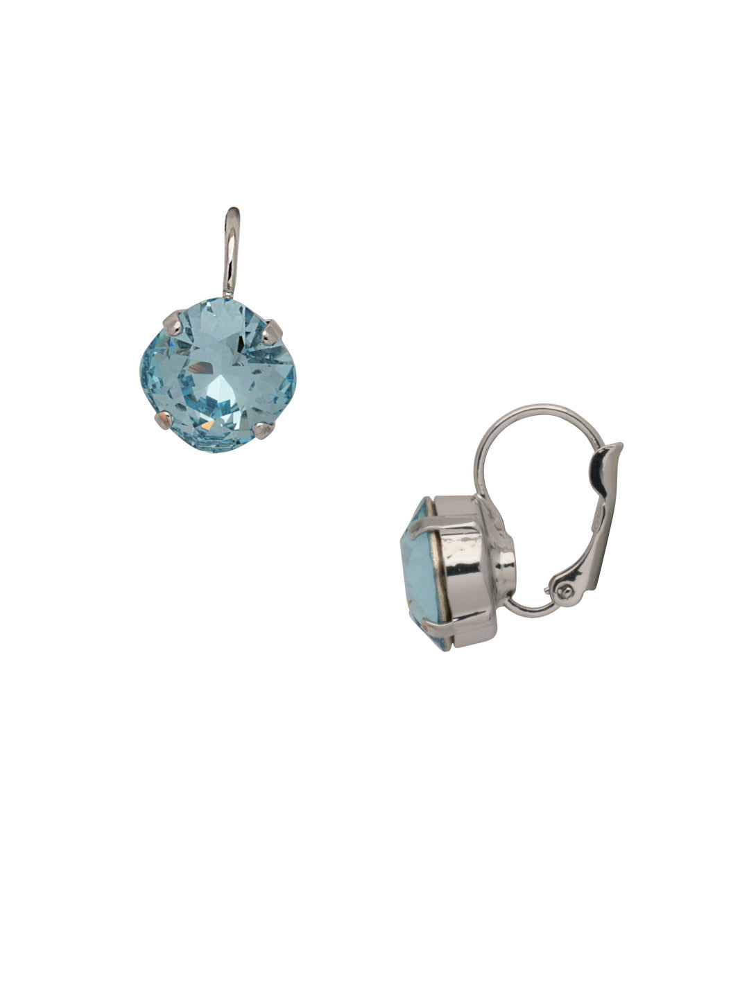 Cushion-Cut Dangle Earrings - EDL12PDAQU - <p>A simple, yet stunning earring featuring a cushion cut crystal that will never go out of style. From Sorrelli's Aquamarine collection in our Palladium finish.</p>