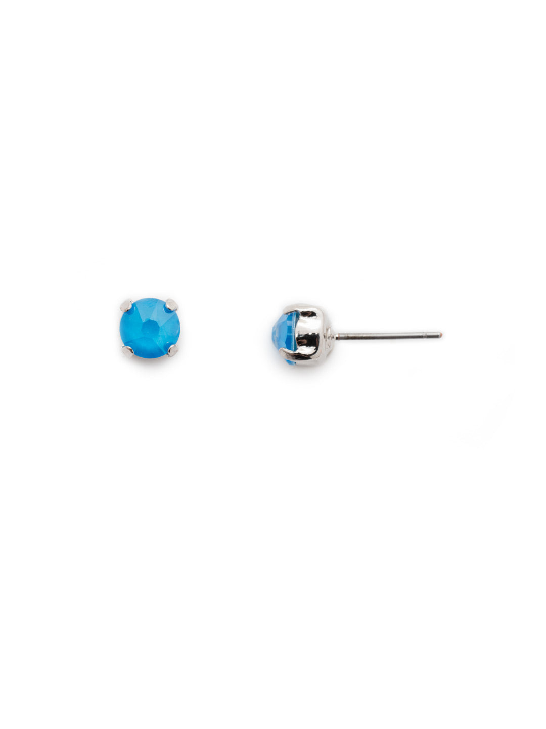 Jayda Stud Earrings - EDN32PDBPY - <p>The Jayda Stud Earrings are the perfect every day wardrobe staple. A round crystal nestles perfectly in a metal plated post with four prongs. </p><p>Need help picking a stud? <a href="https://www.sorrelli.com/blogs/sisterhood/round-stud-earrings-101-a-rundown-of-sizes-styles-and-sparkle">Check out our size guide!</a> From Sorrelli's Blue Poppy collection in our Palladium finish.</p>