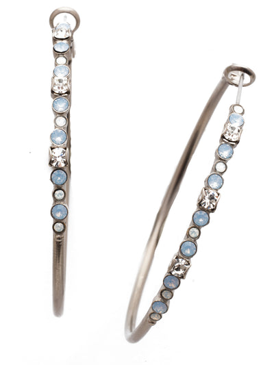 Hoopla Hoop Earrings - EDN79ASGLC - <p>Worth making a fuss over, these crystal hoop earrings make a statement without feeling heavy and that's what the hoopla is about! From Sorrelli's Glacier collection in our Antique Silver-tone finish.</p>