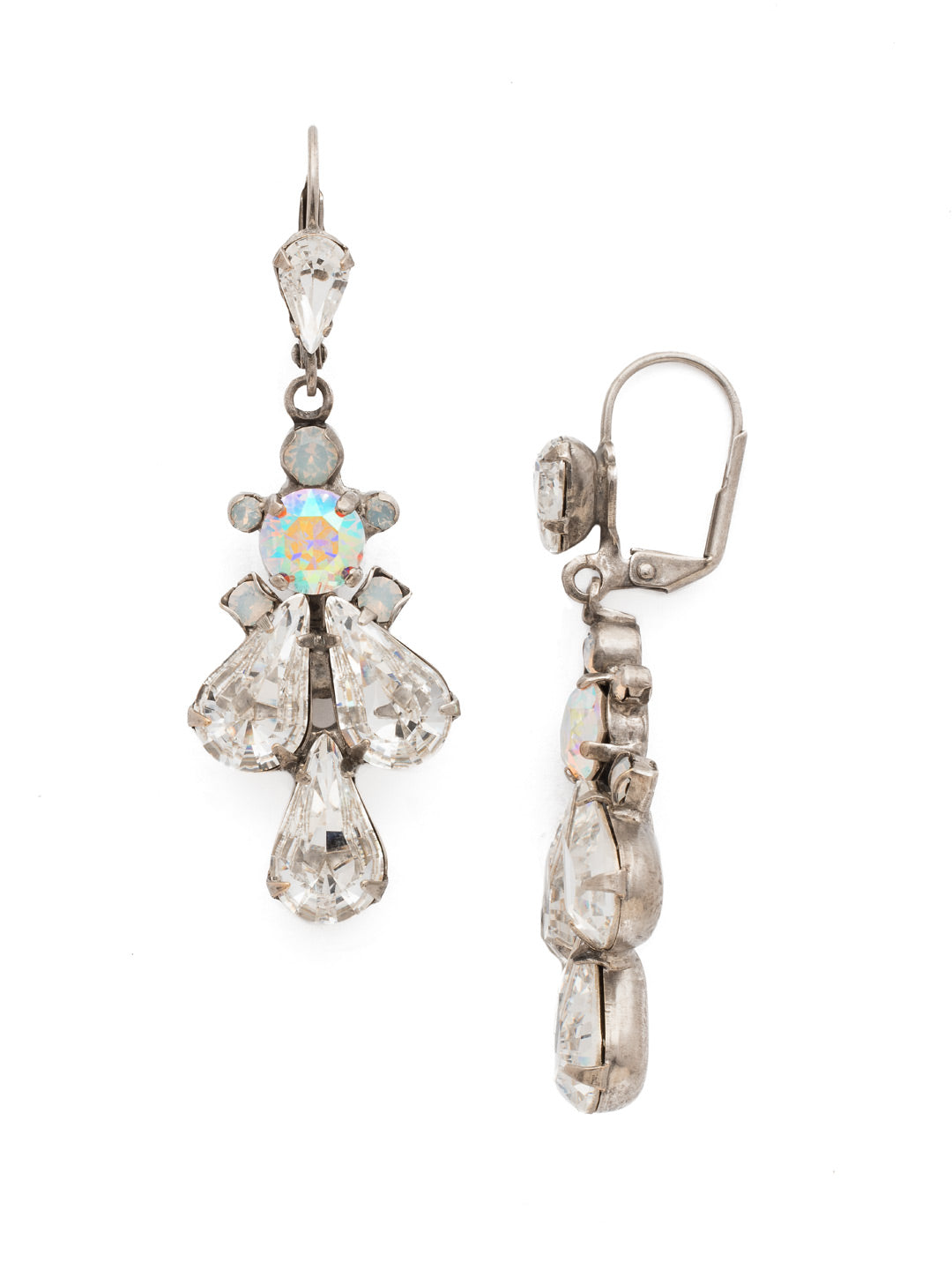 Prima Donna Dangle Earrings - EDP18ASWBR - <p>Cascading teardrop crystals take center stage in this elegantly appointed, head-turning design. From Sorrelli's White Bridal collection in our Antique Silver-tone finish.</p>