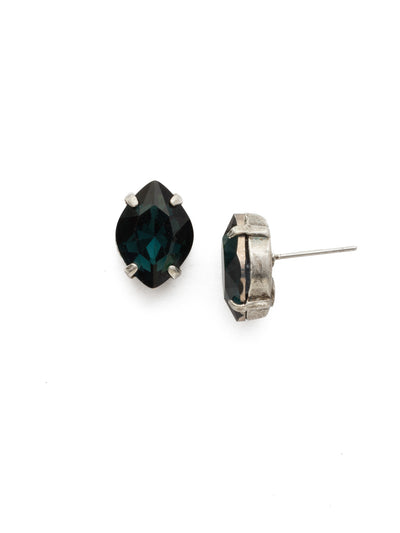 Geometric Crystal Stud Earrings - EDS43ASMLS - <p>A single geometric crystal is all you need for great style! From Sorrelli's Moonlit Shores collection in our Antique Silver-tone finish.</p>