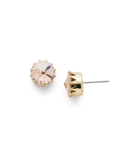 Arabella Stud Earrings - EEE10BGSCL - <p>A brilliant solitaire round crystal set atop a crown shaped bezel, the Arabella Stud earring is part elegance and part everyday. Wear it to yoga, for lunch with the ladies or a night out on the town. From Sorrelli's Silky Clouds collection in our Bright Gold-tone finish.</p>