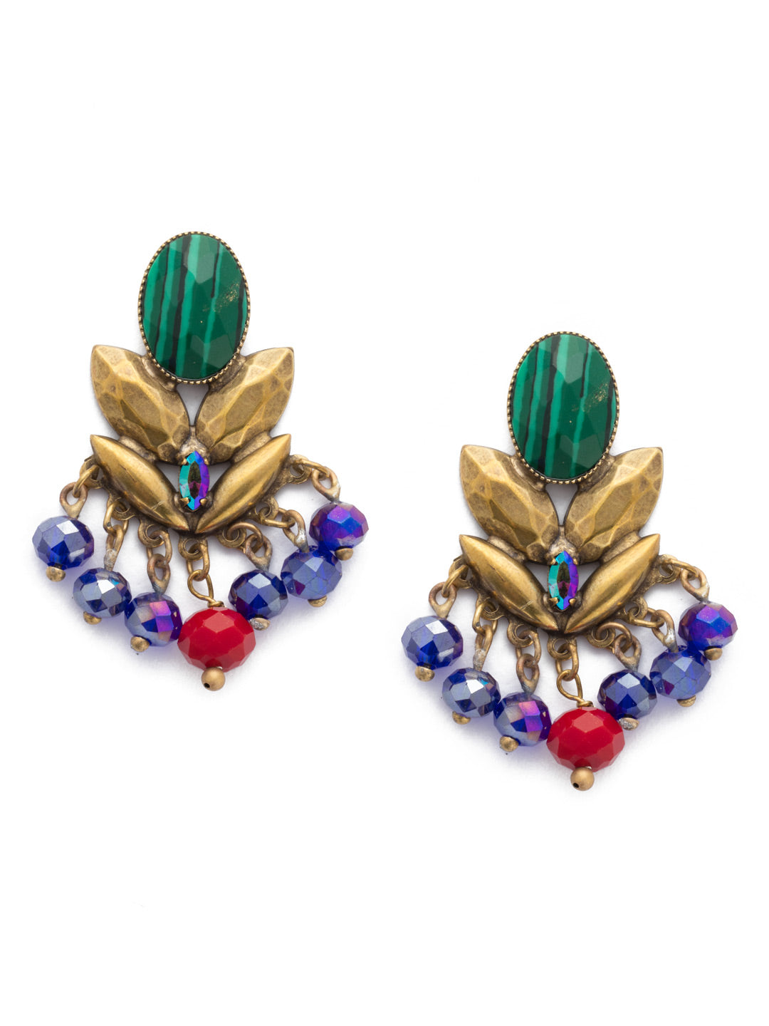 Viserion Drop Earring - EEF11AGGOT - Clusters of orbs and navette shapes dangle dazzlingly from below a singular marble stone. These earrings bring a mix of play and uniqueness to any outfit at any occasion. From Sorrelli's Game of Jewel Tones collection in our Antique Gold-tone finish.