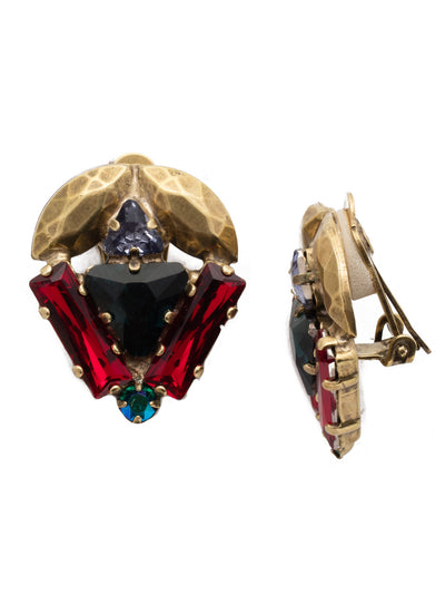 Jeyne Clip Earring - EEF13CAGGOT - <p>A collection of twinkling crystals all perfectly arranged to frame your face with an eye catching sparkle. From Sorrelli's Game of Jewel Tones collection in our Antique Gold-tone finish.</p>