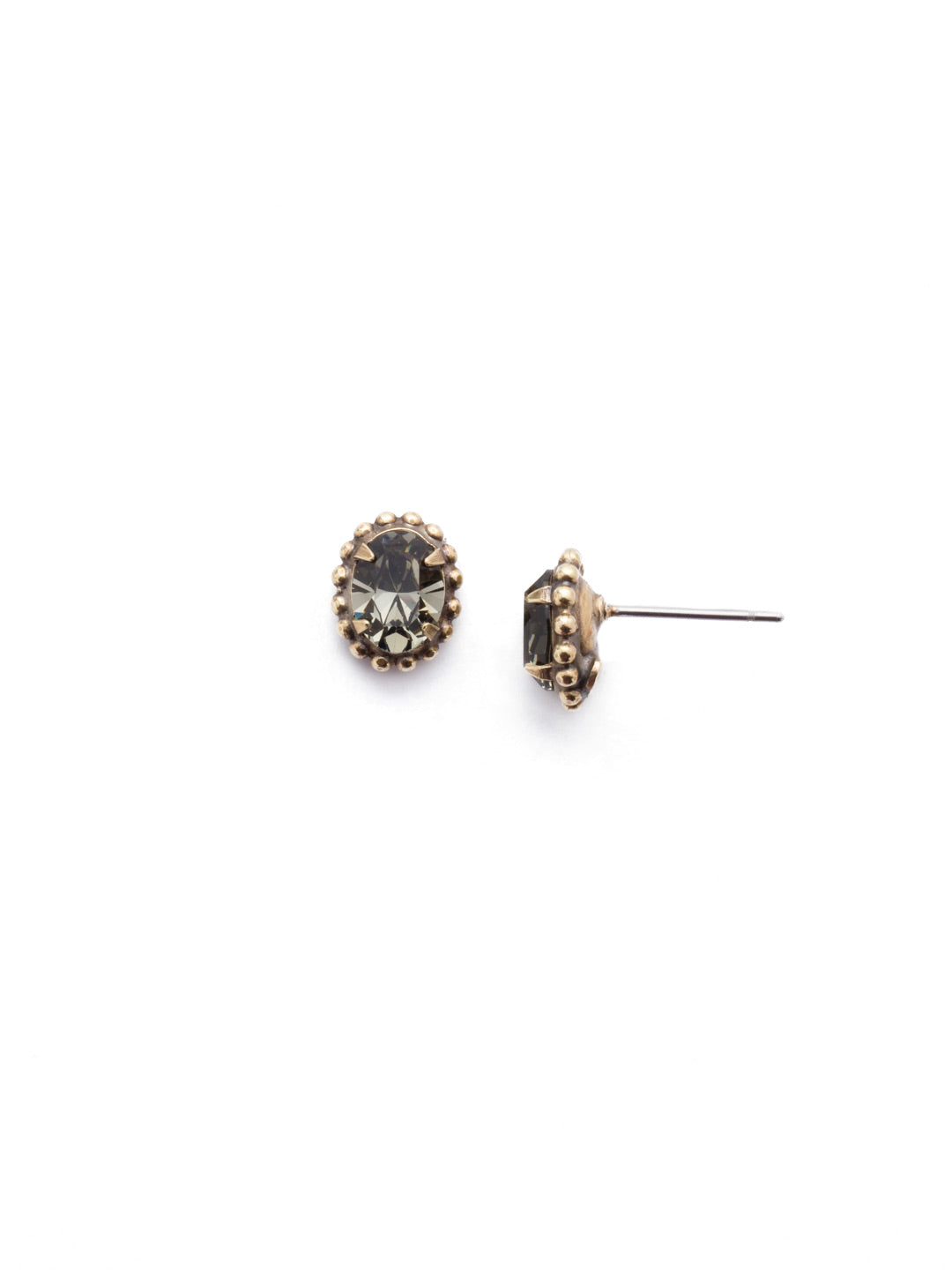 Maisie Stud Earrings - EEH11AGBD - The perfect oval stud earring for day-to-night wear. From Sorrelli's Black Diamond collection in our Antique Gold-tone finish.