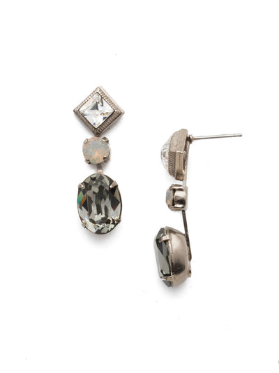 Delilah Dangle Earrings - EEK29ASSTC - The Delilah Dangle Earrings are perfect when you want to drip in sparkle. Be it an oval- or diamond-shaped stone, this pretty pair has it all. From Sorrelli's Storm Clouds collection in our Antique Silver-tone finish.