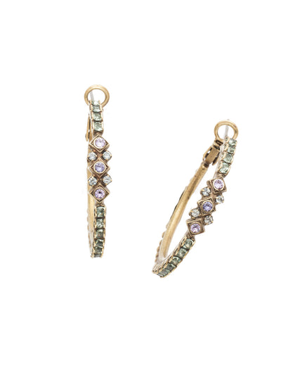 Athena Hoop Earrings - EEN5AGIRB - <p>The Athena Hoop Earrings are a must for the hoop and sparkle lover. Rimmed in shimmering crystals from front to back, they really bring on the bling. From Sorrelli's Iris Bloom collection in our Antique Gold-tone finish.</p>