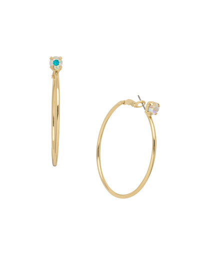 Serafina Hoop Earrings - EEP41BGCAB - <p>Take the classic metal hoop up a notch with the Serafina Hoop Earring. Starting with a single crystal sparkler, it's got that extra something special. From Sorrelli's Crystal Aurora Borealis collection in our Bright Gold-tone finish.</p>