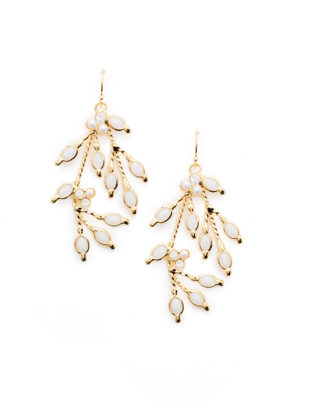 Salem Dangle Earrings - EET90BGMDP - <p>The Salem Dangle Earring is an elegant earring that will make you shine at any event. Multipule stones hang from delicat chains to create a vine like look. From Sorrelli's Modern Pearl collection in our Bright Gold-tone finish.</p>