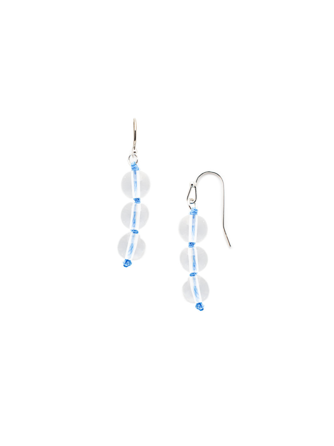 Magdalena Dangle Earring - EEV40PDWNB - <p>Classic clear beads are elevated with our Magdalena Dangle Earring. A colorful thread lies base to clear beads, showing through to give a pop of color. From Sorrelli's Windsor Blue collection in our Palladium finish.</p>