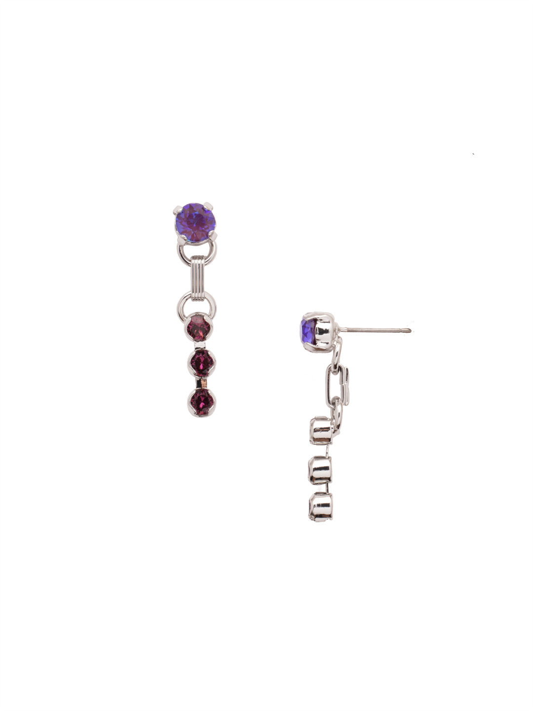 Patrice Dangle Earring - EEZ2PDSIP - The prongless style of the Patrice Dangle Earrings is the hottest new Sorrelli staple. Alternating stud crystals and chain links hang from a comfortable post. From Sorrelli's Sienna Plum collection in our Palladium finish.