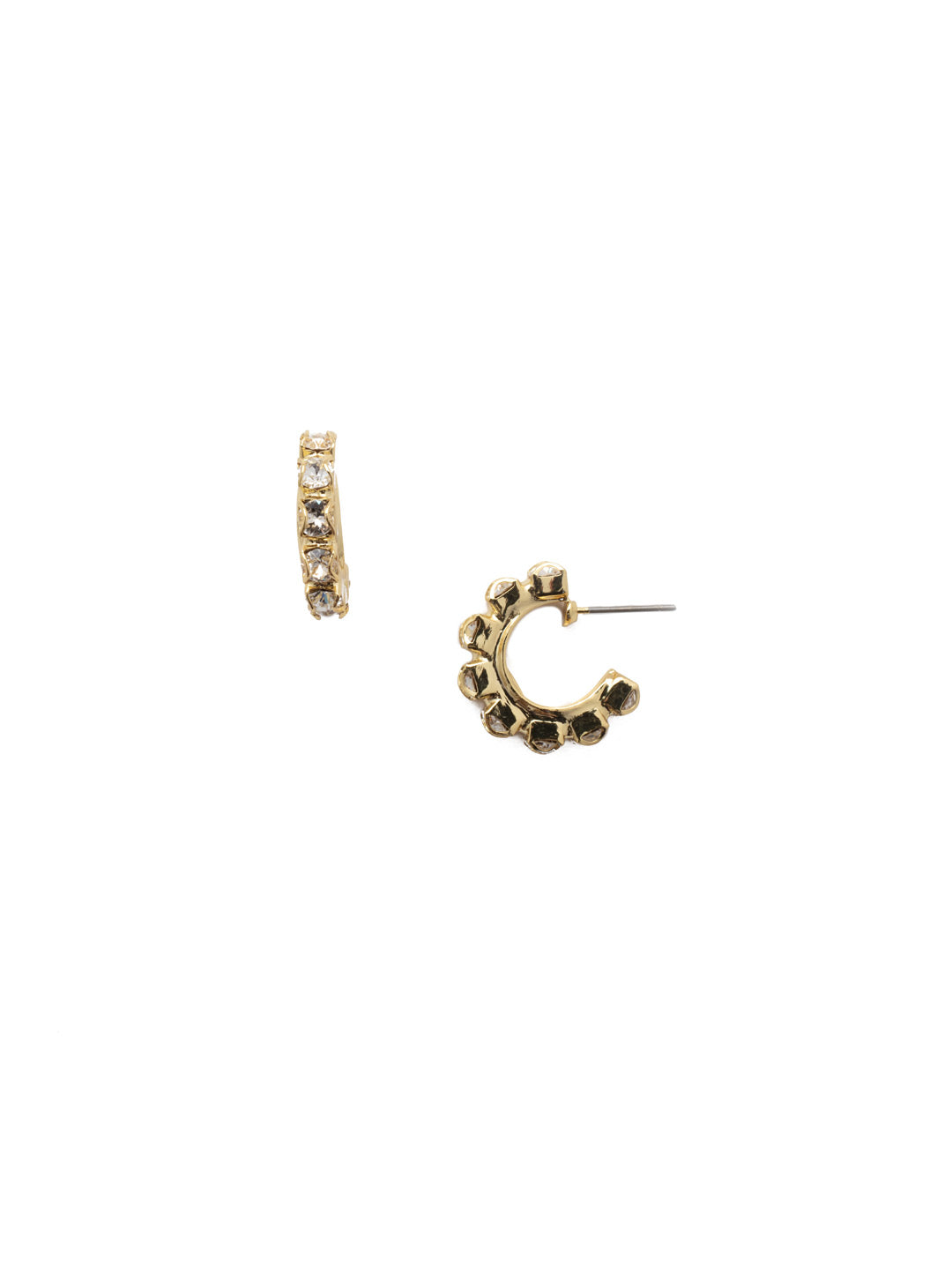 Marnie Hoop Earring - EFA2BGCRY - <p>The Marnie Huggie Hoop Earrings feature a tiny open hoop lined with crystals. From Sorrelli's Crystal collection in our Bright Gold-tone finish.</p>