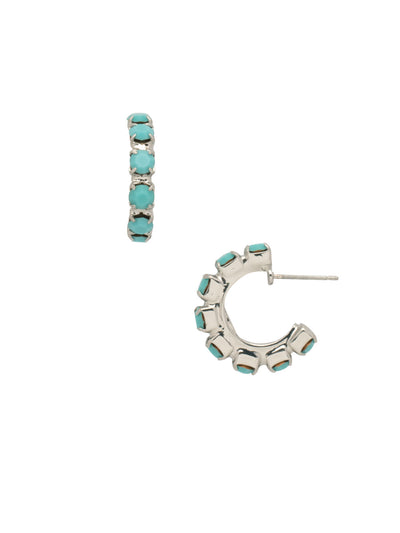 Marnie Hoop Earring - EFA2PDSTO - <p>The Marnie Huggie Hoop Earrings feature a tiny open hoop lined with crystals. From Sorrelli's Santorini collection in our Palladium finish.</p>