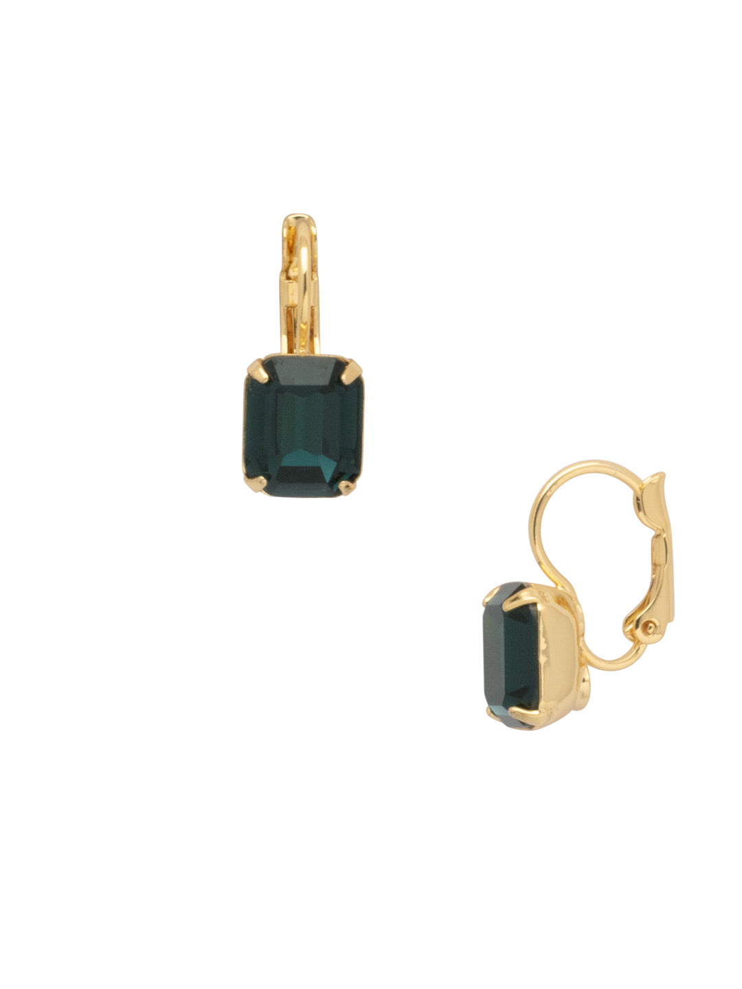 Octavia Dangle Earrings - EFK6BGMON - <p>The Octavia Dangle Earrings feature a small emerald cut crystal dangling from a lever-back French wire. From Sorrelli's Montana collection in our Bright Gold-tone finish.</p>