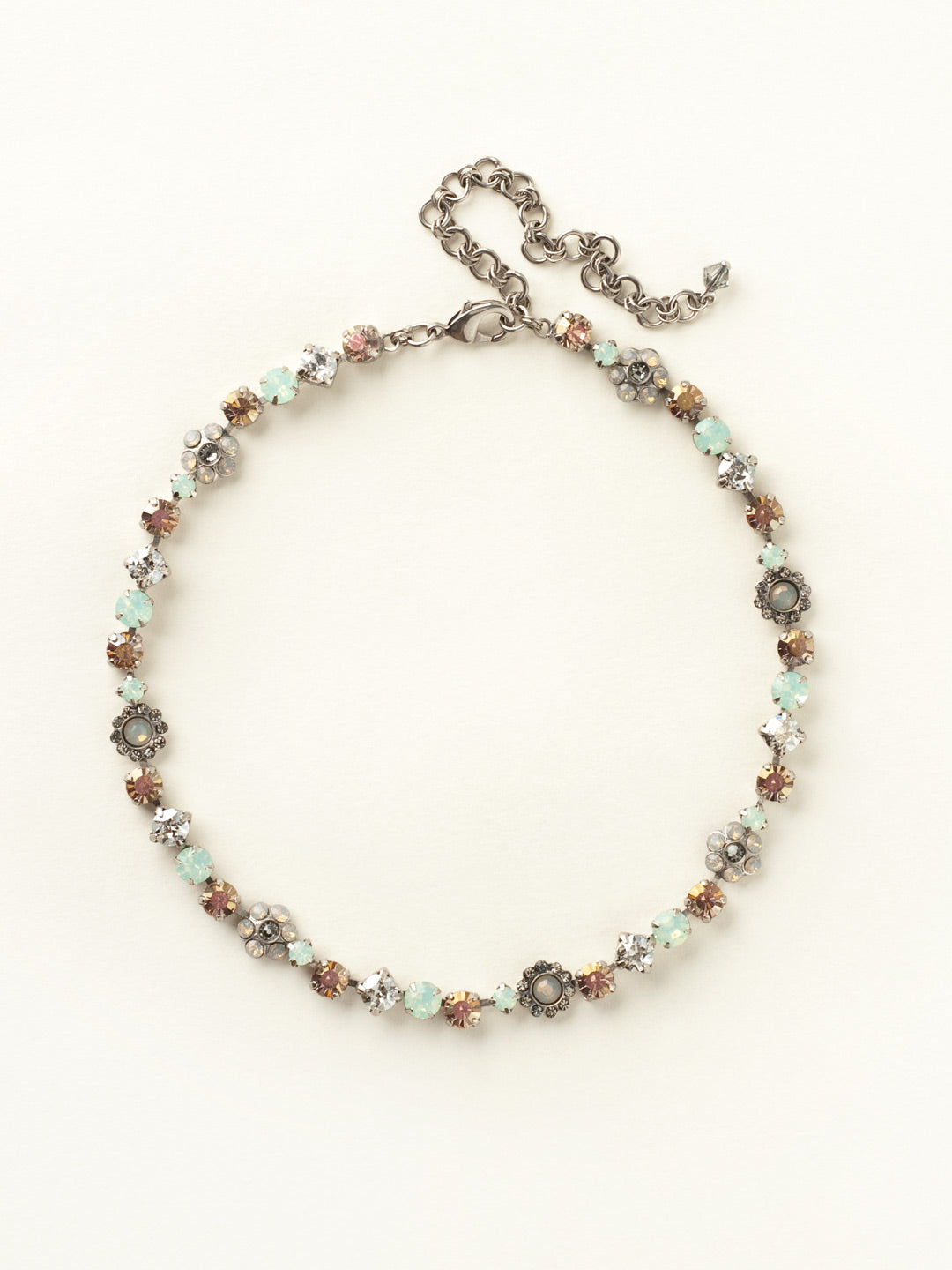 Classic Floral Tennis Necklace - NBE2ASCRM