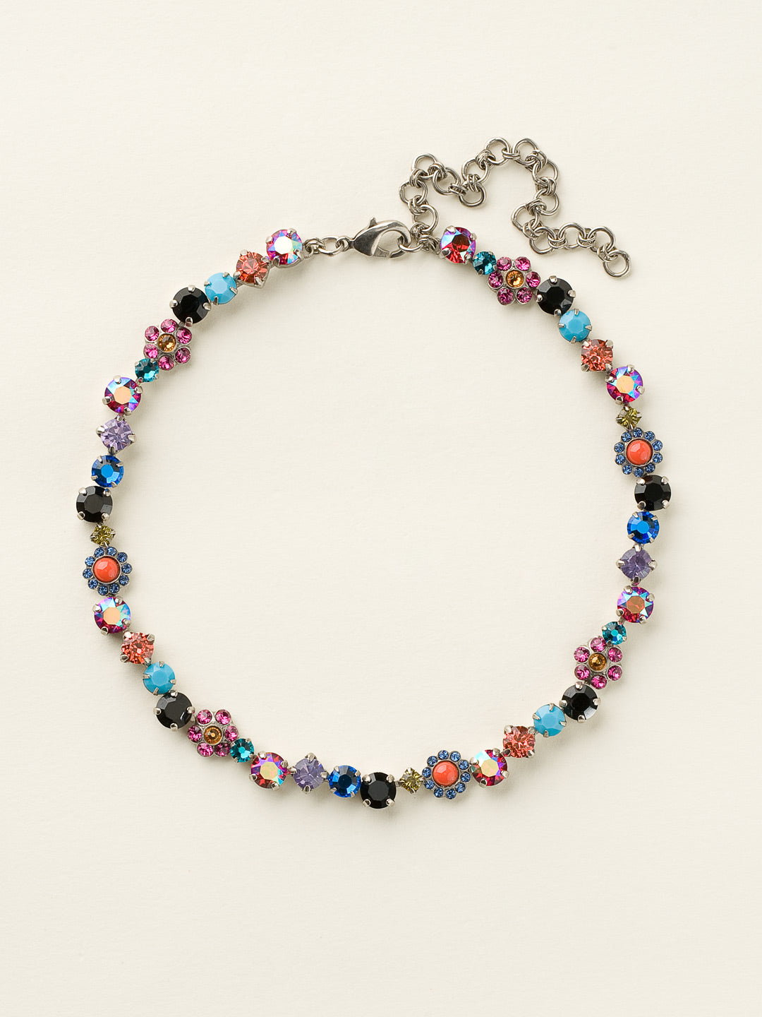 Classic Floral Tennis Necklace - NBE2ASJLB