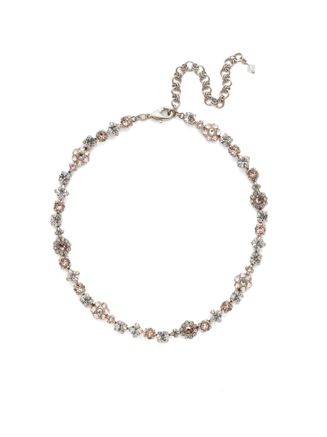 Classic Floral Tennis Necklace - NBE2ASPLS