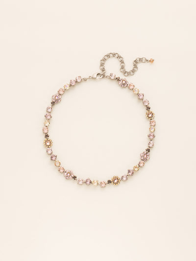 Classic Floral Tennis Necklace - NBE2ASSND - <p>Put an extra spring in your step! This classic necklace features a combination of round and floral cluster crystals to add a sweet romantic touch to your everyday look. From Sorrelli's Sand Dune collection in our Antique Silver-tone finish.</p>