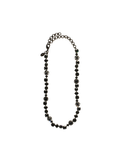 Classic Floral Tennis Necklace - NBE2GMMMO - <p>Put an extra spring in your step! This classic necklace features a combination of round and floral cluster crystals to add a sweet romantic touch to your everyday look. From Sorrelli's Midnight Moon collection in our Gun Metal finish.</p>