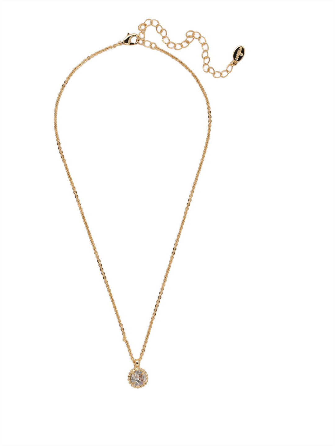 Simplicity Pendant Necklace - NBY38BGCCH - <p>Perfect for any day! The Simplicity Pendant Necklace features a round cut crystal with vintage edging. From Sorrelli's Crystal Champagne collection in our Bright Gold-tone finish.</p>