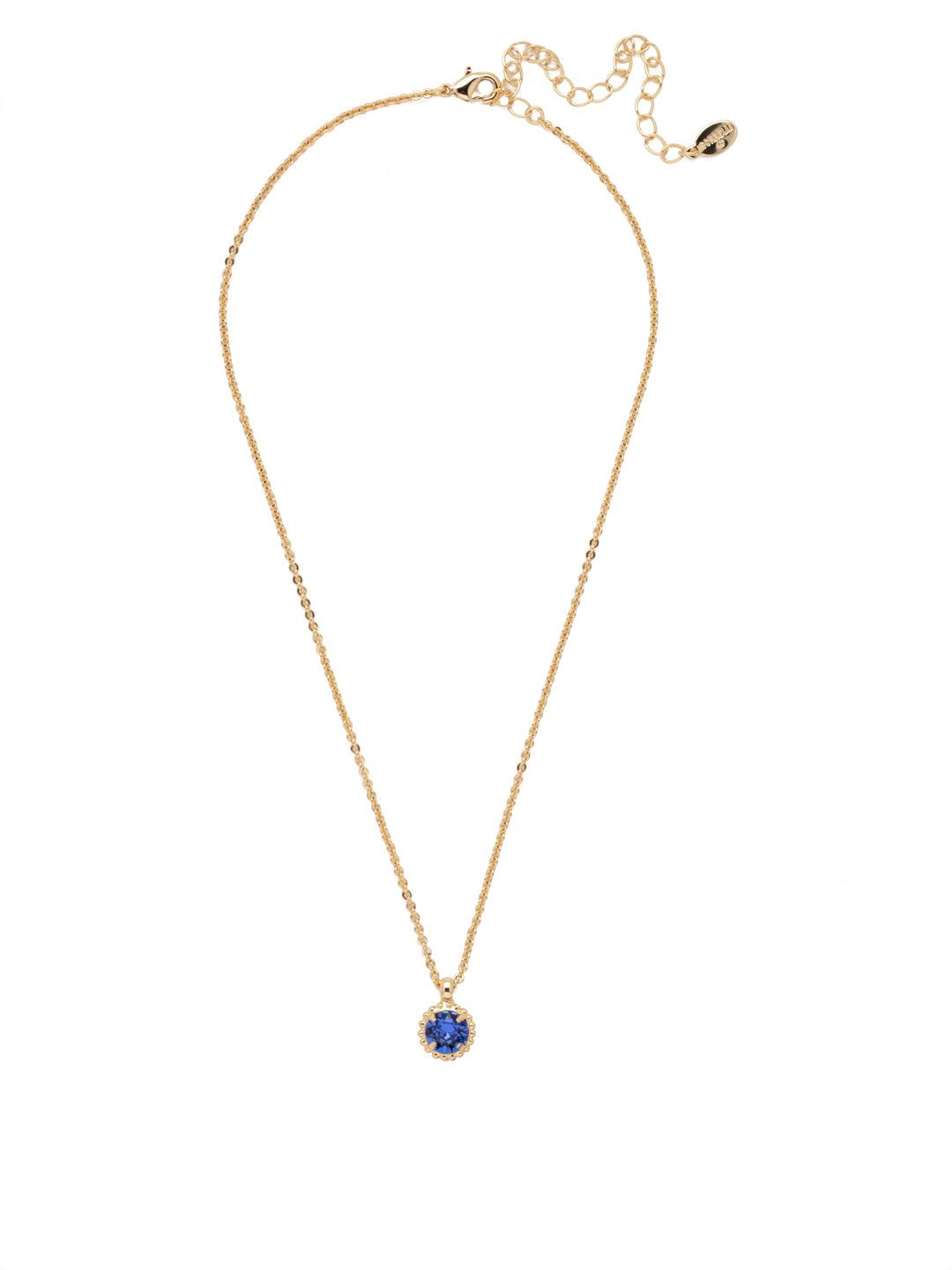 Simplicity Pendant Necklace - NBY38BGSAP - <p>Perfect for any day! The Simplicity Pendant Necklace features a round cut crystal with vintage edging. From Sorrelli's Sapphire collection in our Bright Gold-tone finish.</p>