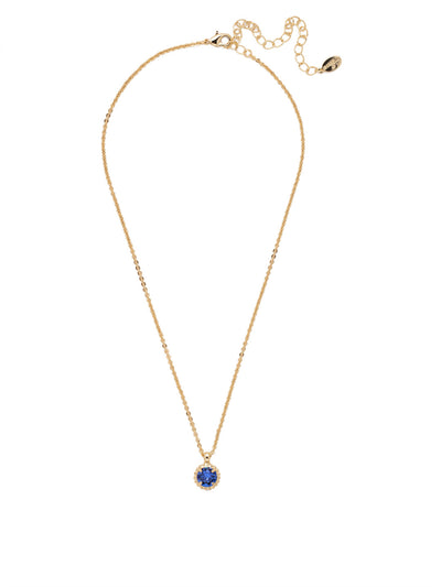 Simplicity Pendant Necklace - NBY38BGSAP - <p>Perfect for any day! The Simplicity Pendant Necklace features a round cut crystal with vintage edging. From Sorrelli's Sapphire collection in our Bright Gold-tone finish.</p>