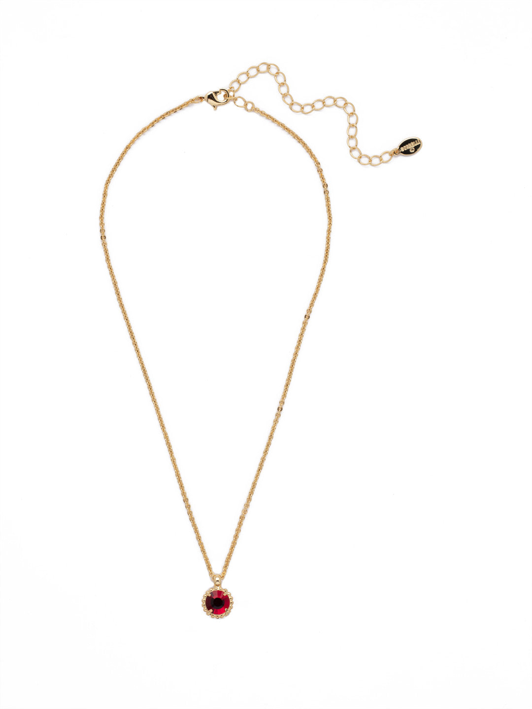 Simplicity Pendant Necklace - NBY38BGSI - <p>Perfect for any day! The Simplicity Pendant Necklace features a round cut crystal with vintage edging. From Sorrelli's Siam collection in our Bright Gold-tone finish.</p>