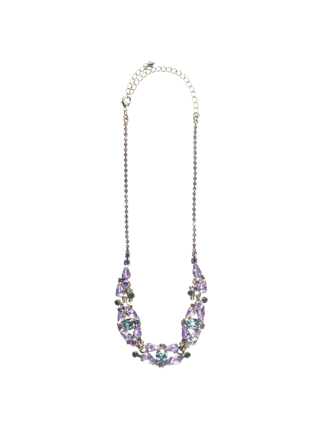 Splash in Sparkle Classic Necklace - NCP4ASHY - Glistening gems make up the chain, while beautiful elongated crystals come together to create an incredibly ornate treasure. From Sorrelli's Hydrangea collection in our Antique Silver-tone finish.