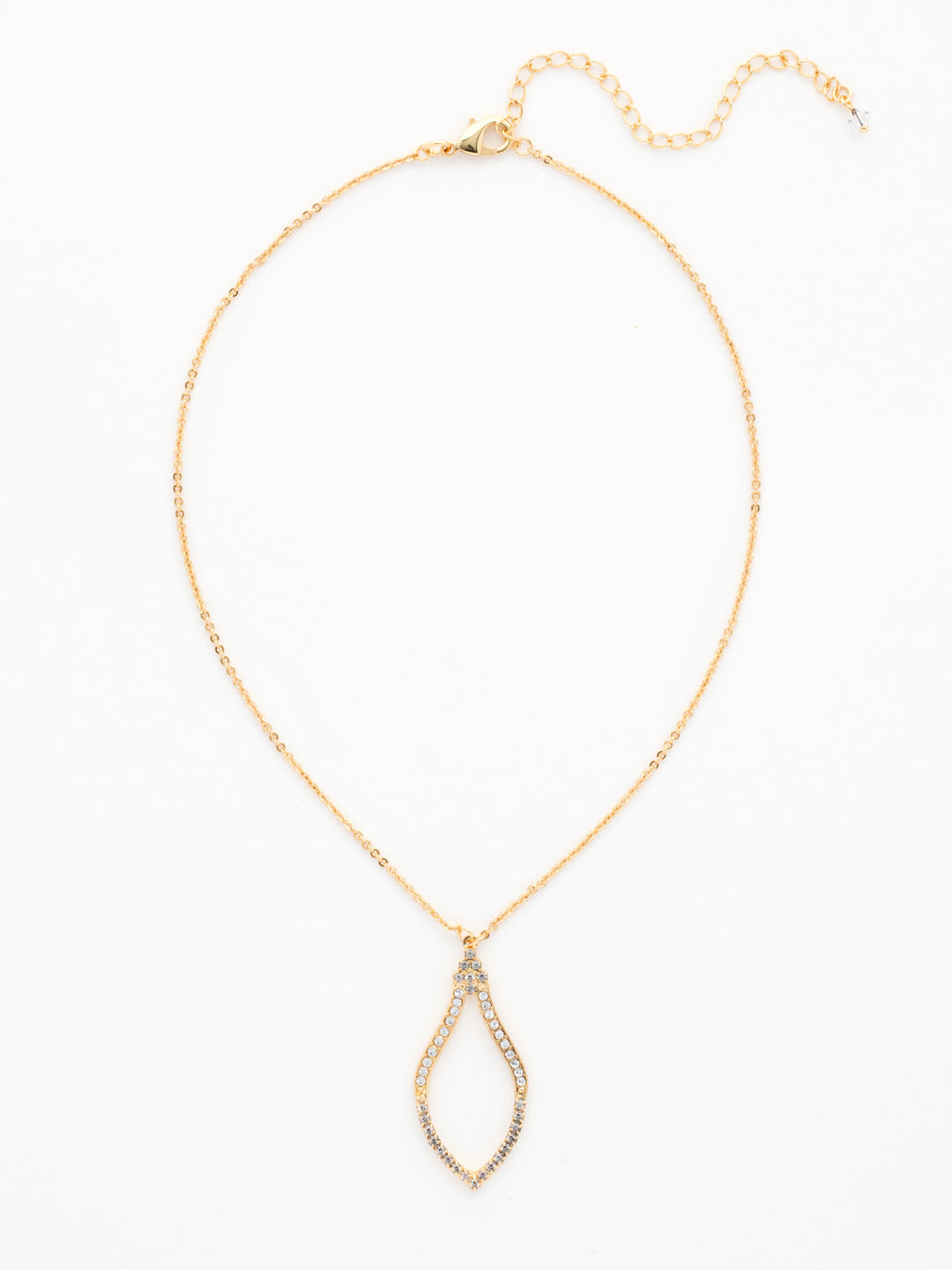 Openwork Crystal Pendant Necklace - NCR14BGCRY - <p>Perfect the polished, gain a sleek look with this openwork crystal pendant. From Sorrelli's Crystal collection in our Bright Gold-tone finish.</p>