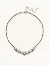 Multi-cut Round Crystal Cluster Line Necklace