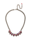 Crystal and Metal Spike Necklace Tennis Necklace