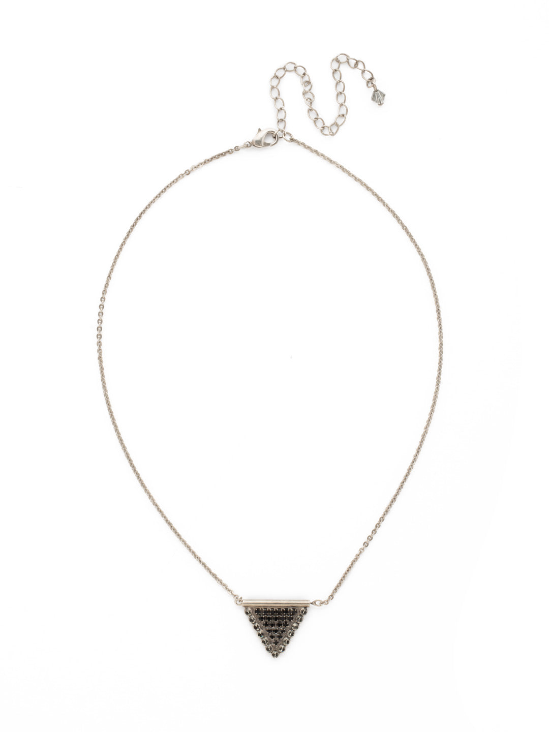 Crystal Encrusted Triangle Pendant Necklace - NCW22ASMMO - A unique addition to your Sorrelli collection! This petite pendant features a triangle encrusted with round crystals for a simple, modern look.