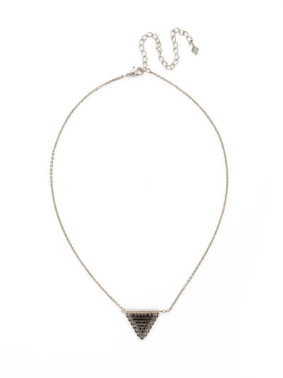 Crystal Encrusted Triangle Pendant Necklace - NCW22ASMMO - A unique addition to your Sorrelli collection! This petite pendant features a triangle encrusted with round crystals for a simple, modern look.