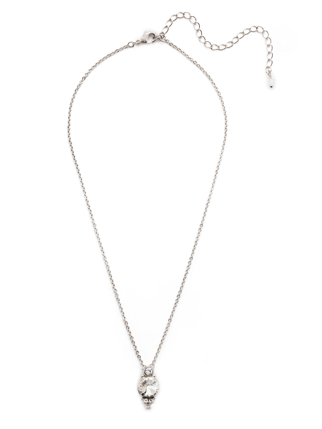 Radiant Round Pendant Necklace - NDG3RHCRY - <p>A fresh take on a beloved classic, this dazzling pendant uses minimalism to maximize the glam for any outfit. Featuring a large round crystal accompanied by petite round crystals for sparkle on any occasion! From Sorrelli's Crystal collection in our Palladium Silver-tone finish.</p>