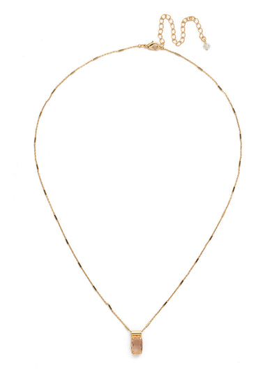 Singular Sensation Pendant - NDN7BGLPE - <p>A single rectangular crystal moves freely on an ornamental chain. A perfect piece for layering! From Sorrelli's Light Peach collection in our Bright Gold-tone finish.</p>