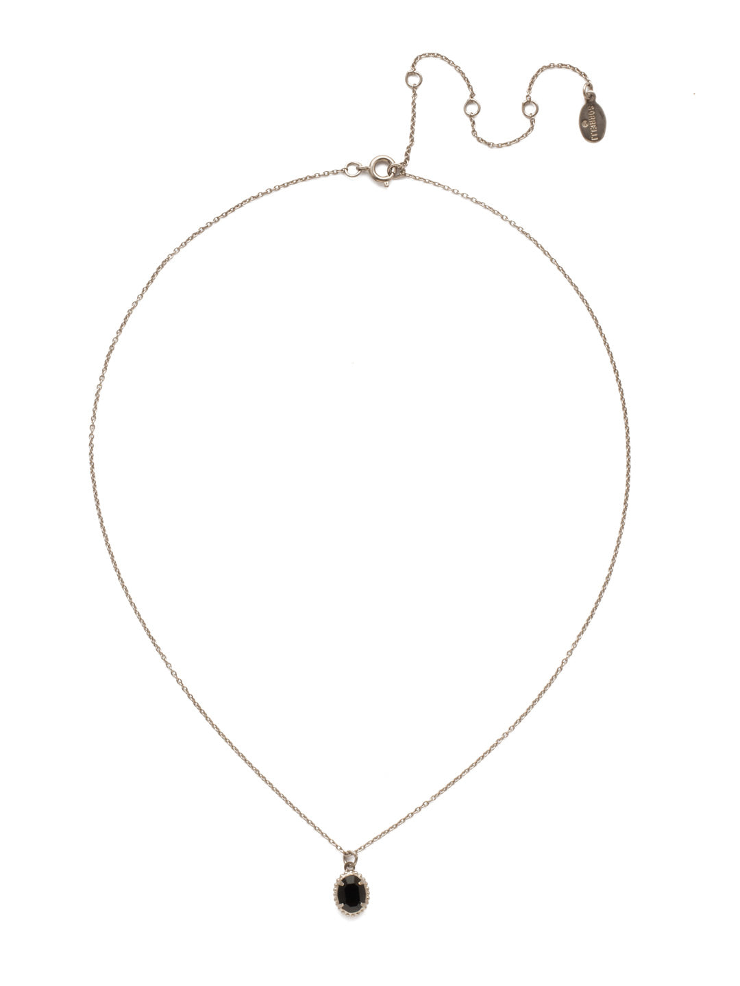 Maisie Pendant Necklace - NEF49ASJET - This is the perfect day-to-night sparkling tiny pendant necklace that has an adjustable chain to fit your neckline. From Sorrelli's Jet collection in our Antique Silver-tone finish.