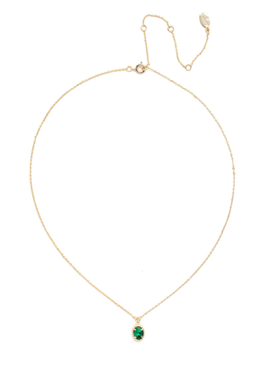 Maisie Pendant Necklace - NEF49BGEME - <p>This is the perfect day-to-night sparkling tiny pendant necklace that has an adjustable chain to fit your neckline. From Sorrelli's Emerald collection in our Bright Gold-tone finish.</p>