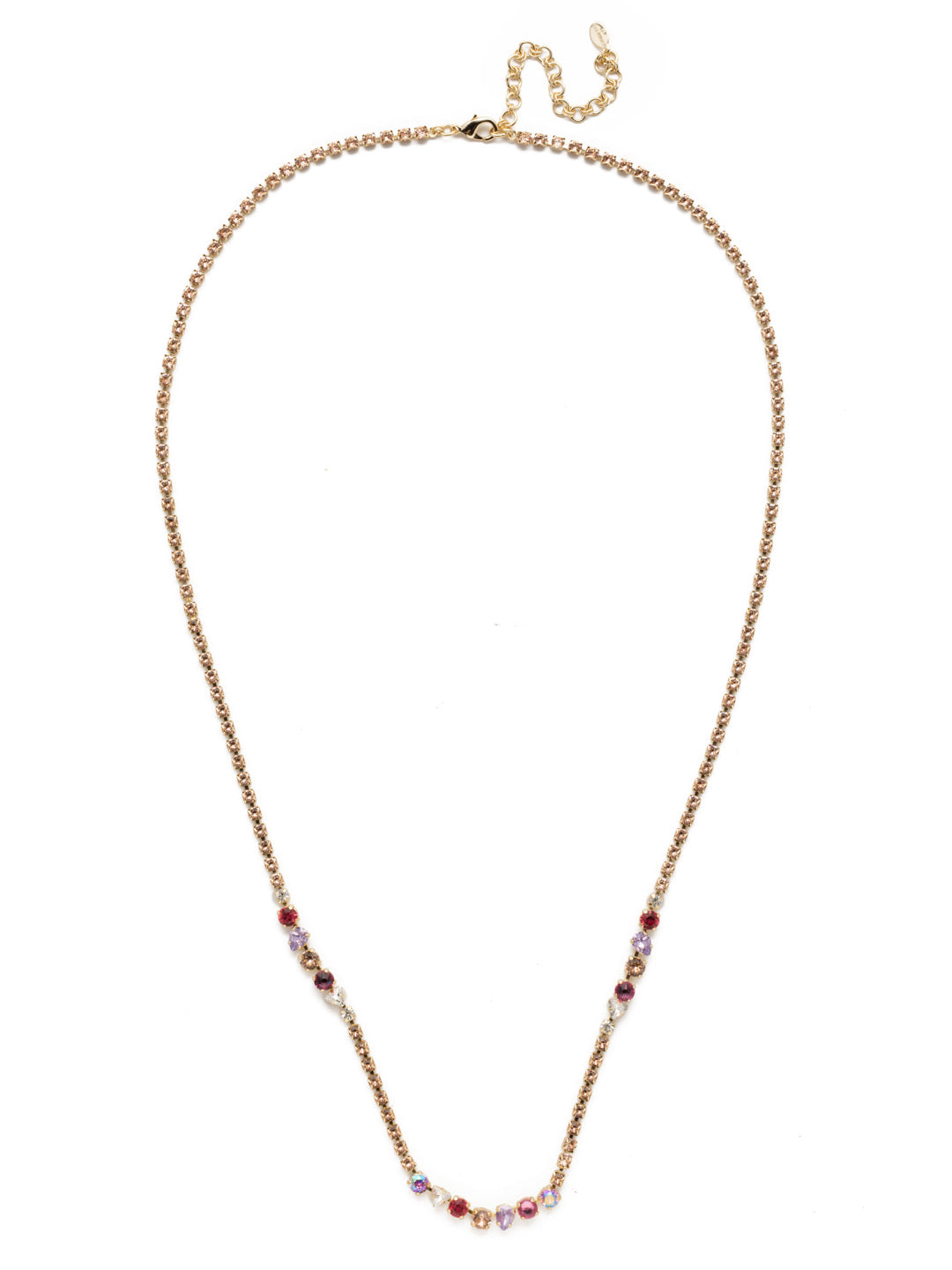 Simple Sparkle Rhinestone Antique Brass Large Teardrop Necklace #NC610-AB |  Cool Water Jewelry