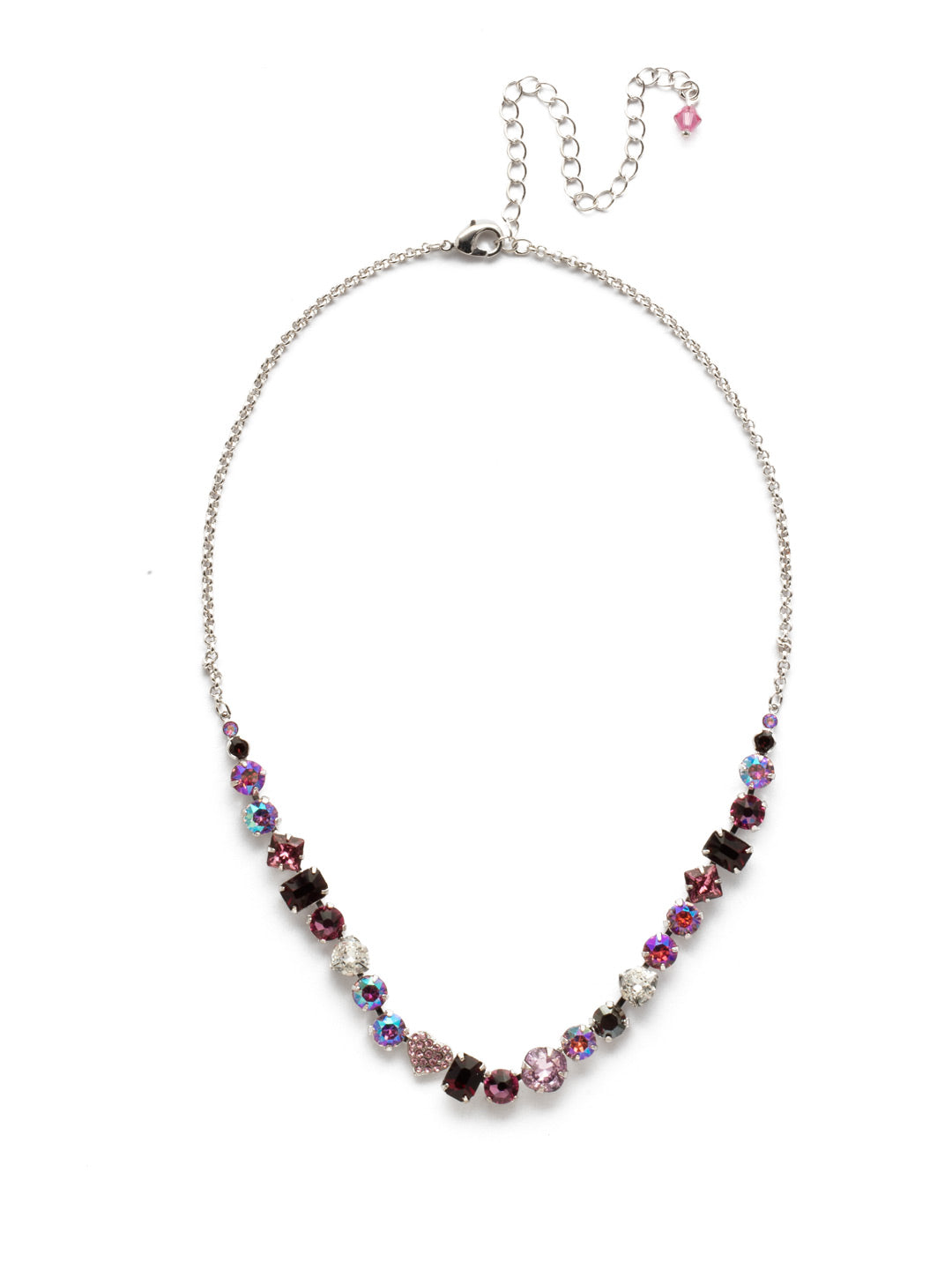 Seraphina Tennis Necklace - NEM9RHAB - <p>Shine bright in this necklace, which features statement hearts of crystal gems. From Sorrelli's Apple Blossom collection in our Palladium Silver-tone finish.</p>