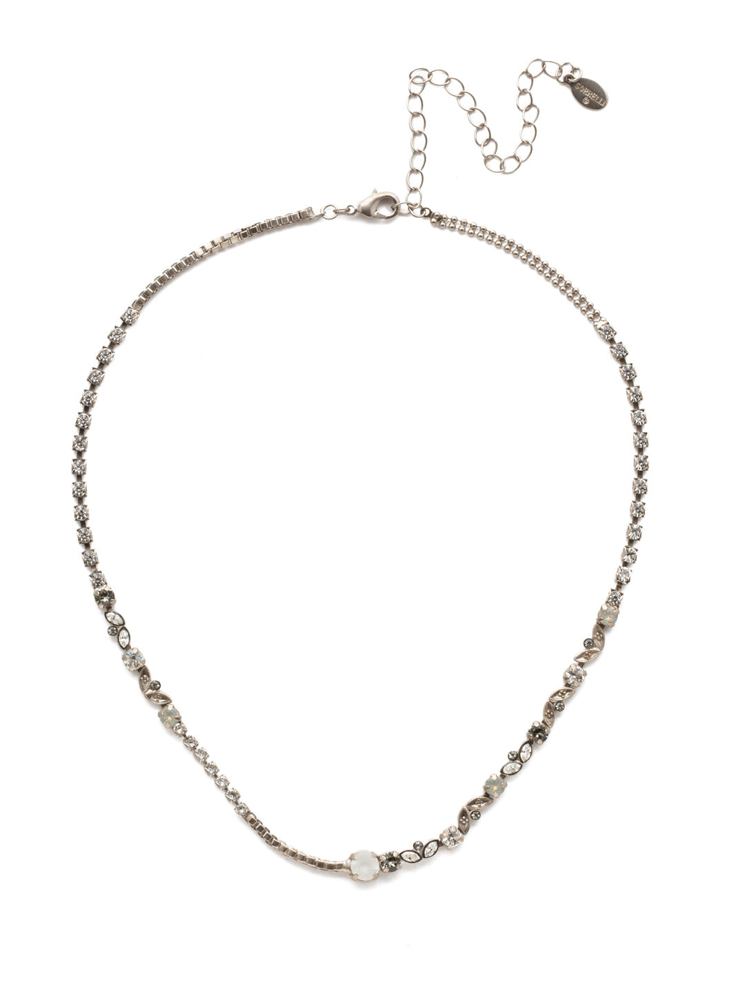 Juliette Gold Strand Necklace in White Crystal