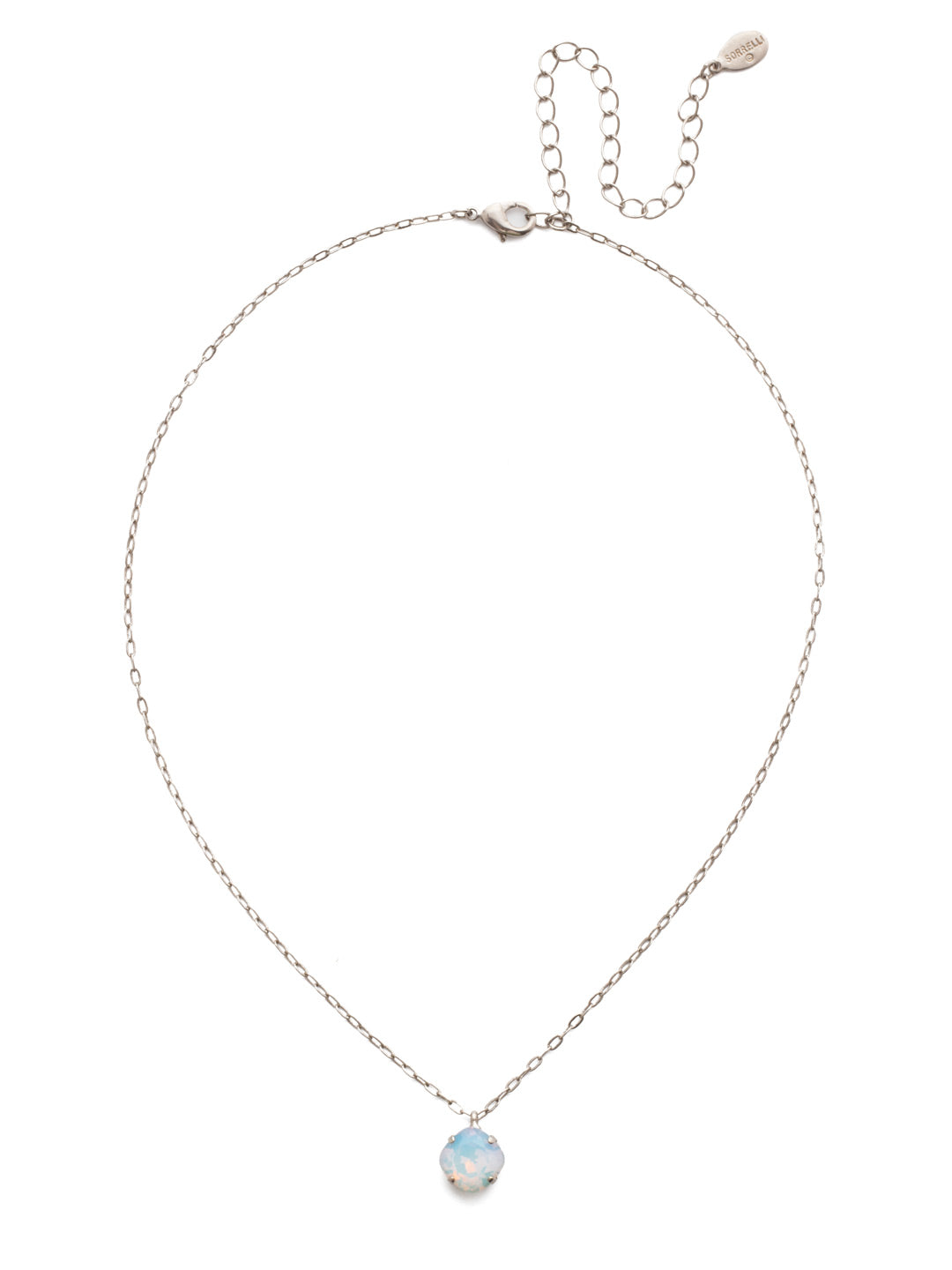 Siren Pendant Necklace - NEP22ASWO - <p>With a cushion-cut crystal and delicate chain, the Siren Pendant  will add a litle sparkle to your everyday look. From Sorrelli's White Opal collection in our Antique Silver-tone finish.</p>