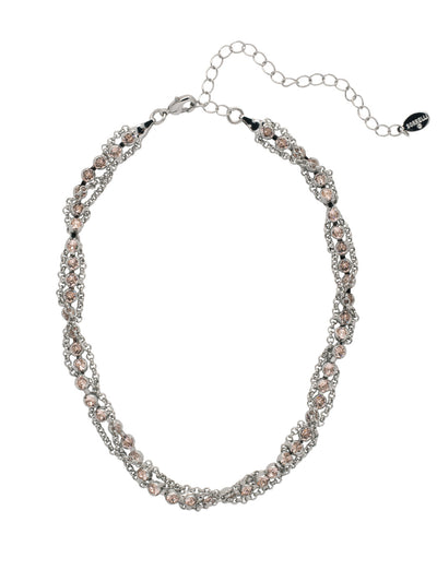 Brandi Classic Tennis Necklace - NFC60PDSNB - <p>The Brandi Classic Tennis Necklace features a timeless crystal lined necklace, elevated with a braided chain design. From Sorrelli's Snow Bunny collection in our Palladium finish.</p>