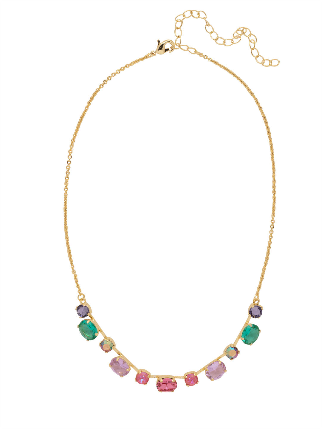 Connie Tennis Necklace - NFF33BGHBR - <p>The Connie Tennis Necklace features an assortment of cut crystals on a delicate adjustable chain, secured by a lobster claw clasp. From Sorrelli's Happy Birthday Redux collection in our Bright Gold-tone finish.</p>