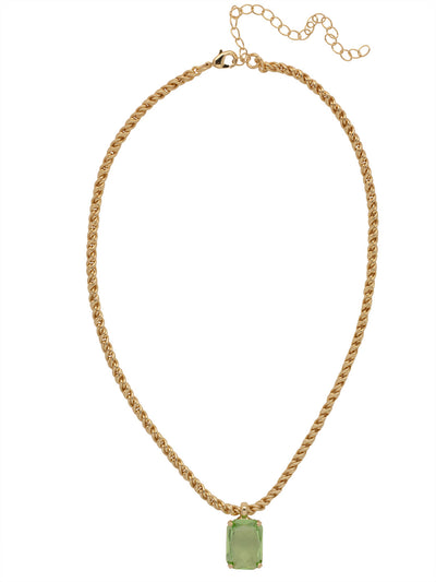 Kathleen Pendant Necklace - NFF8BGSGR - <p>The Kathleen Pendant Necklace features a trendy emerald cut candy gem on an adjustable rope chain, secured by a lobster claw clasp. From Sorrelli's Sage Green collection in our Bright Gold-tone finish.</p>