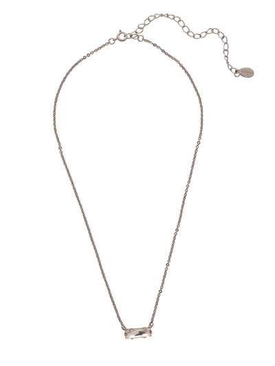 Bindi Pendant Necklace - NFL13PDCRY - <p>The Bindi Pendant Necklace features a single delicate baguette crystal bar on an adjustable chain, secured with a lobster claw clasp. From Sorrelli's Crystal collection in our Palladium finish.</p>