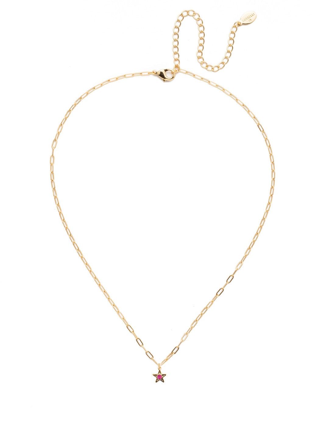 Asteria Pendant Necklace - NFL89BGETP - <p>The Asteria Pendant Necklace features a single crystal embellished star charm dangling from an adjustable chain, secured by a lobster claw clasp. From Sorrelli's Electric Pink collection in our Bright Gold-tone finish.</p>