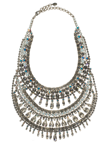 Silver bib deals statement necklace