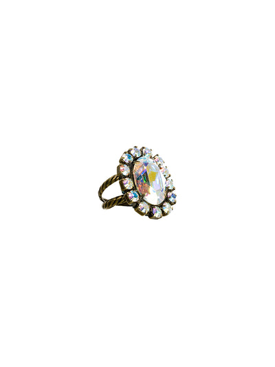 Studded Crystal Oval Cocktail Ring - RBT72AGSMI - <p>cocktail ring Ring size: 7 (US) From Sorrelli's Smitten collection in our Antique Gold-tone finish.</p>