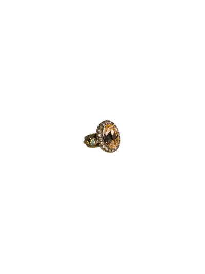 Oval Crystal Cocktail Ring - RBT77AGRSU - <p>A bold gorgeous round crystal cocktail ring will have all eyes on you! Ring size: 7 (US) From Sorrelli's Raw Sugar collection in our Antique Gold-tone finish.</p>