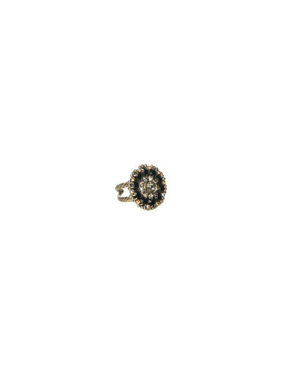 Charming Crystal Bloom Cocktail Ring - RBT78ASEM - <p>Charming clusters of crystals in a subtle floral design make this ring a stand-out Ring size: 7 (US) From Sorrelli's Evening Moon collection in our Antique Silver-tone finish.</p>